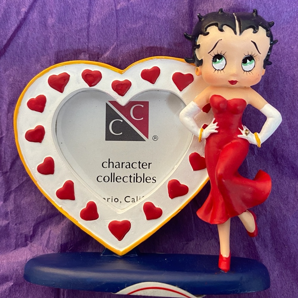 Betty Boop Red Heart Picture Frame with Figurine
2 3/4”